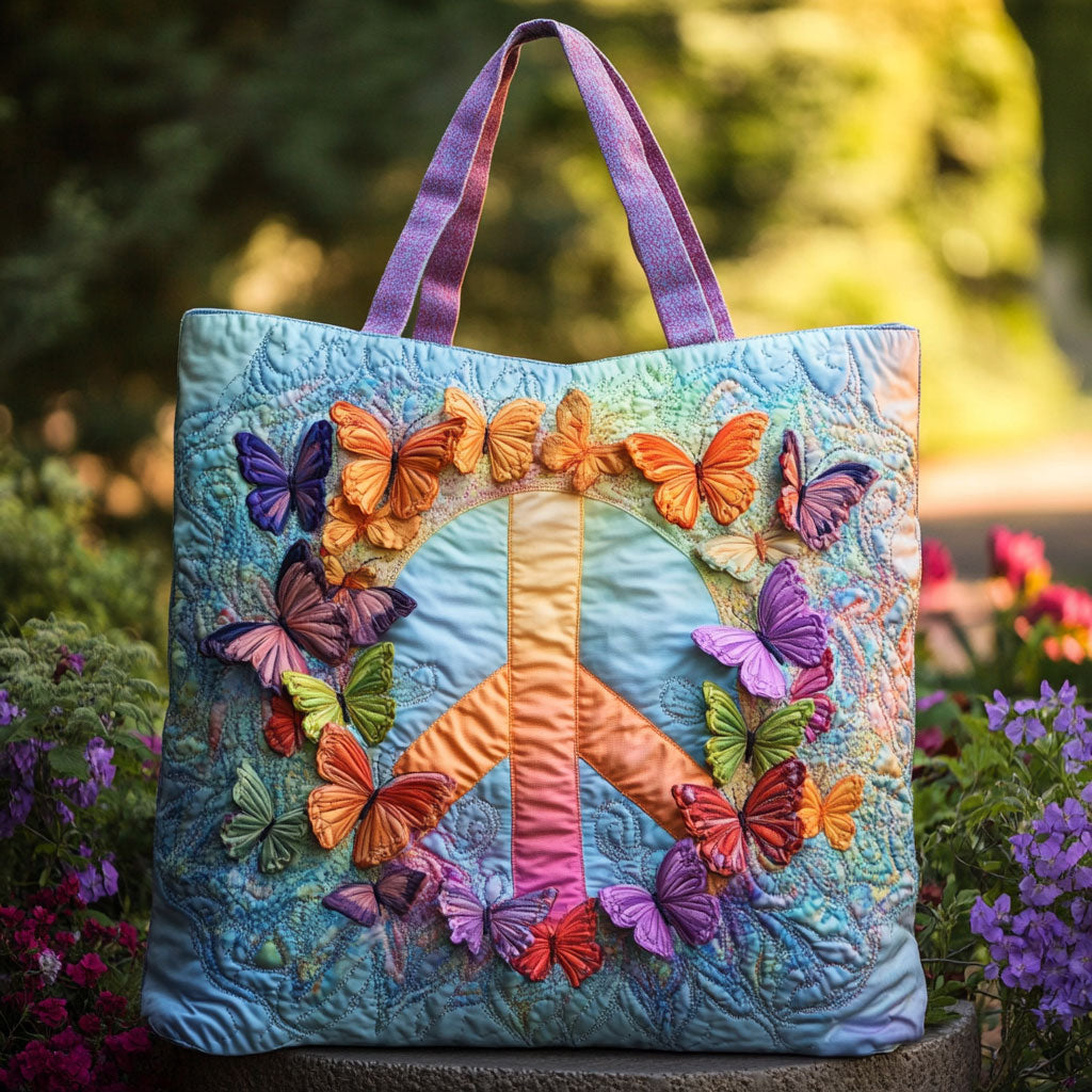 Peaceful Butterfly CW2709019CL Quilted Tote Bag