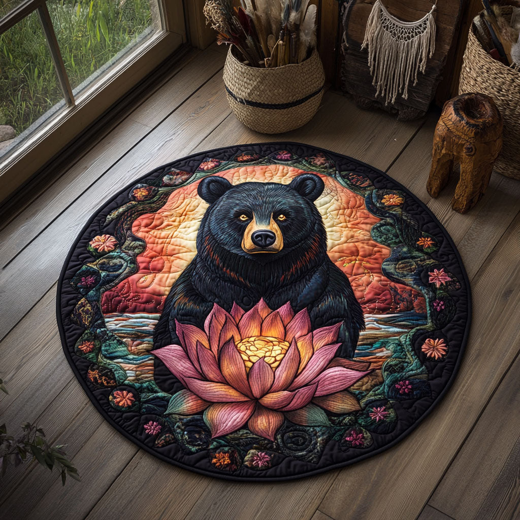 Bear Lotus WY1107006CL Quilted Round Mat