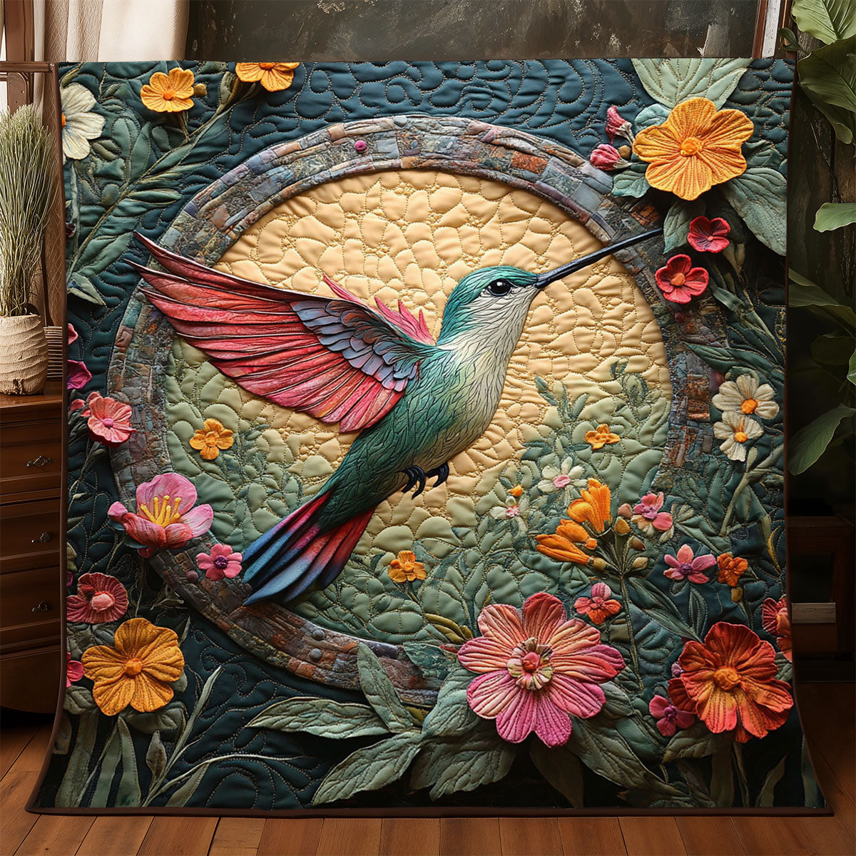 Stunning Hummingbird WJ2104015CL Quilt