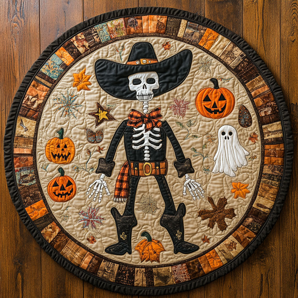 Spooky Western WY2008098CL Quilted Round Mat