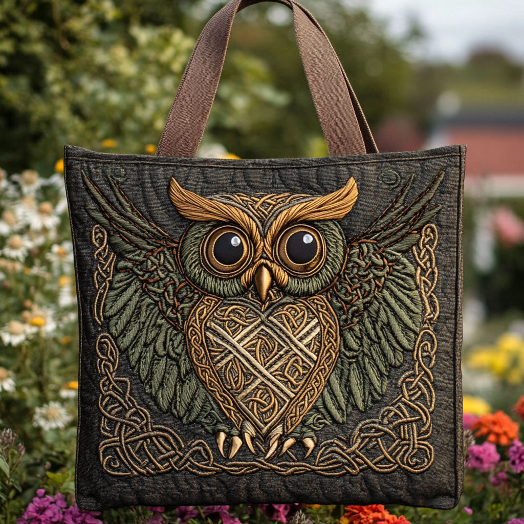 Celtic Owl Charm CW1311037CL Quilted Tote Bag