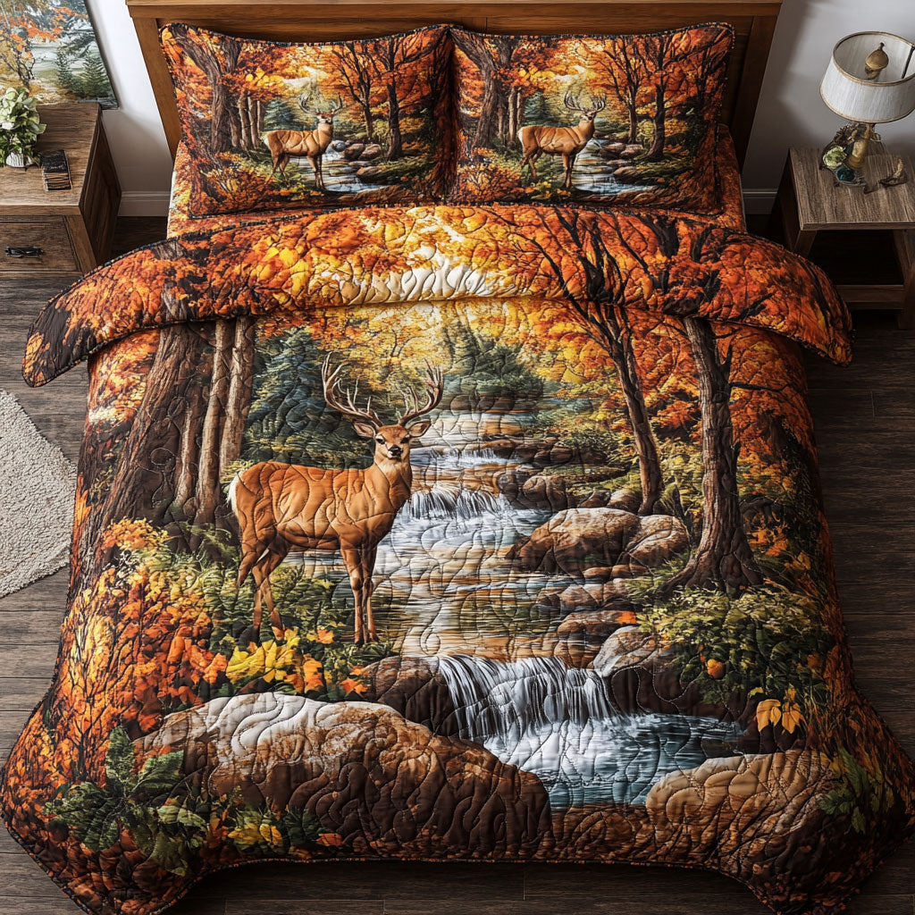 Deer In Autumn Forest WY0802031CL Duvet Cover Set