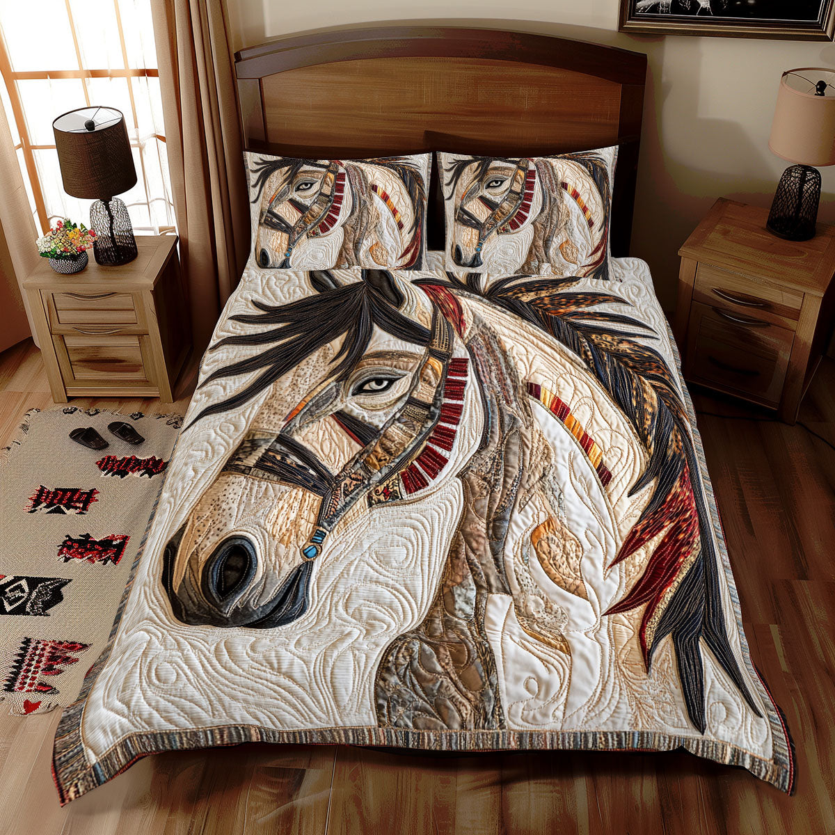 Horse White WX0212077CL Duvet Cover Set