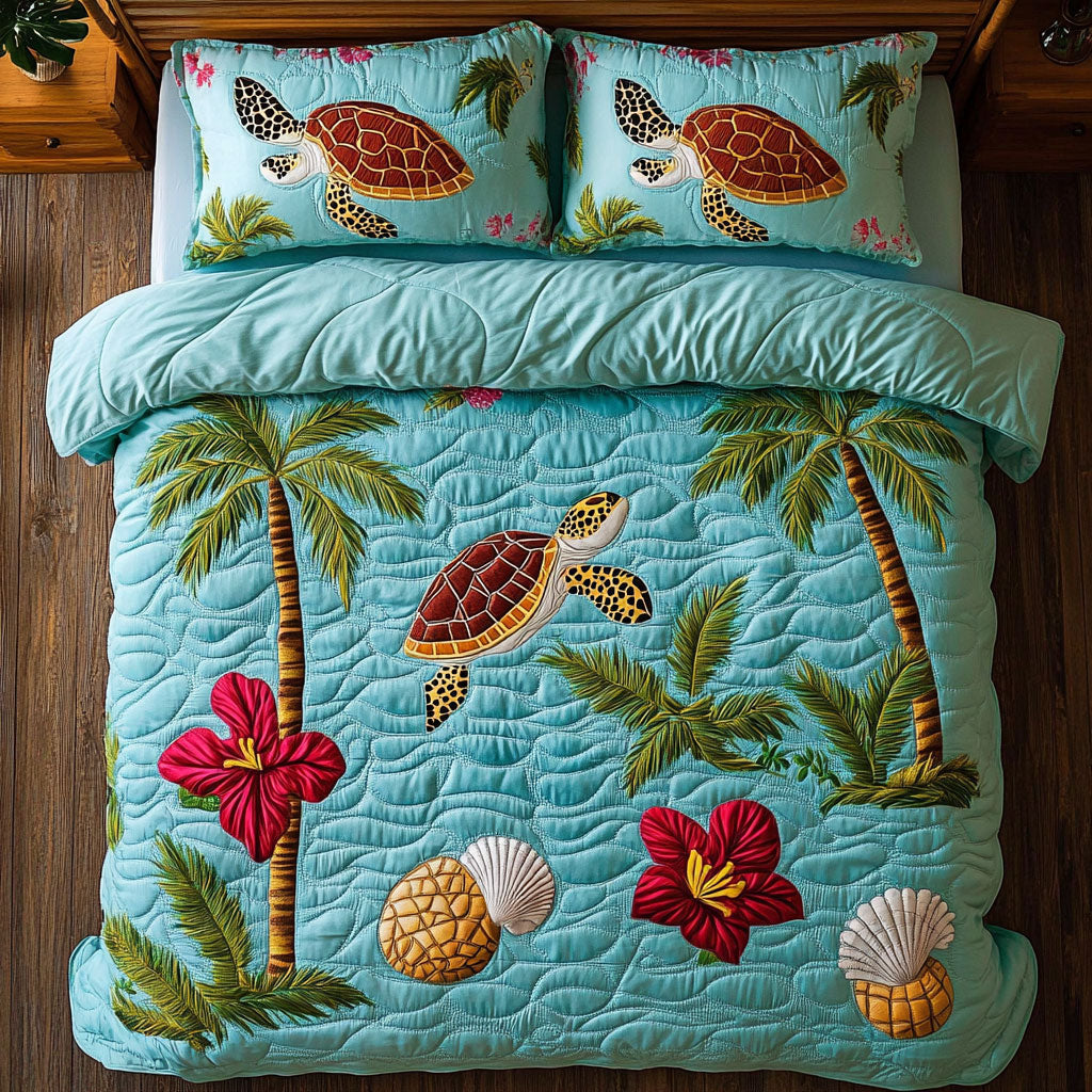 Turtle In Tropical Ocean WY1306049CL Duvet Cover Set
