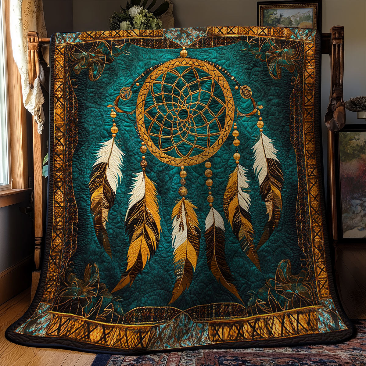 Native Feather Dreamcatcher WY2102052CL Quilt
