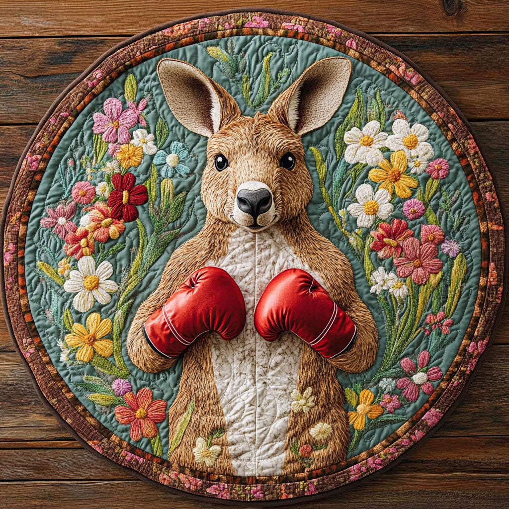Boxing Kangaroo CP1406011CL Quilted Round Mat