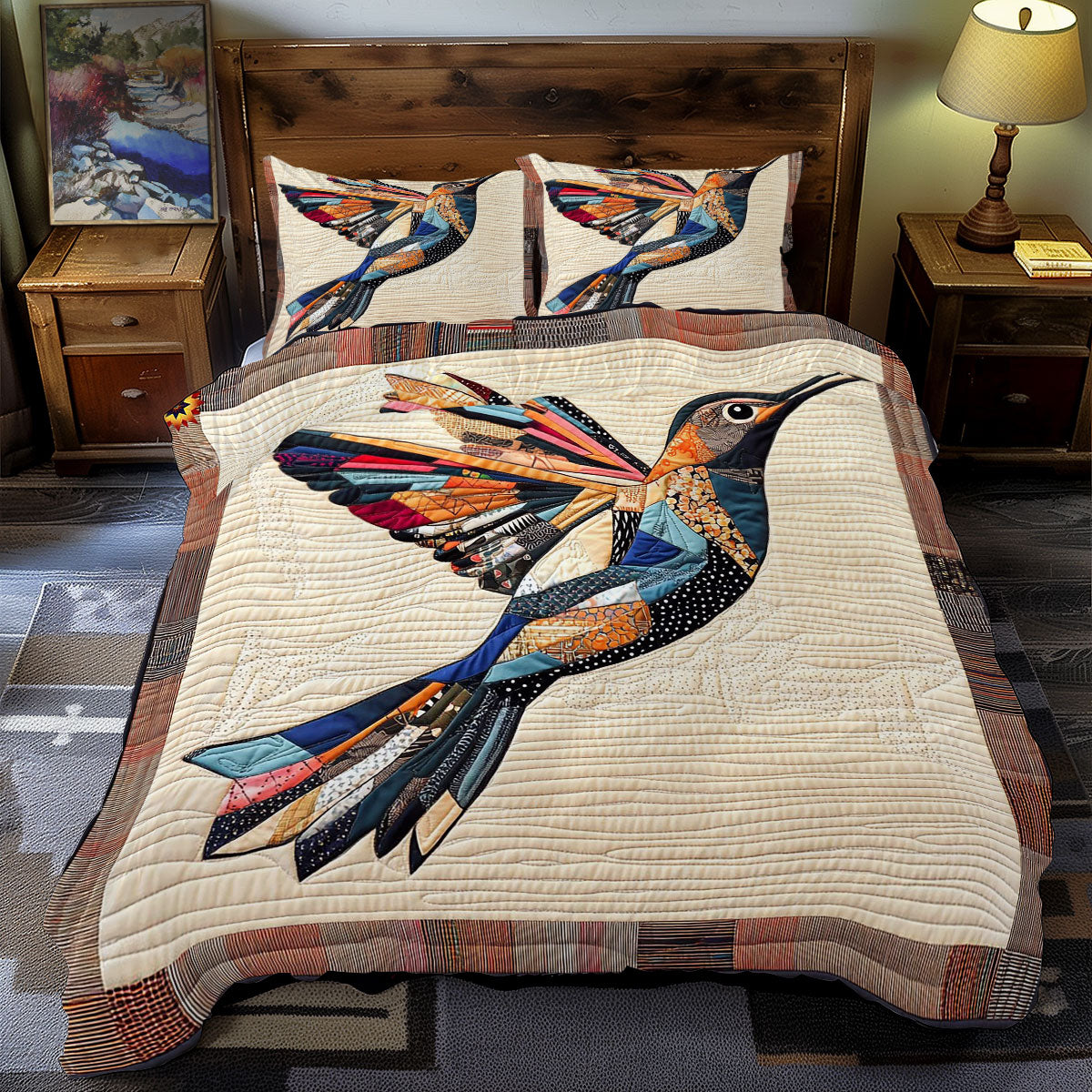 Pathwork Hummingbird Abstract WY1012073CL Duvet Cover Set