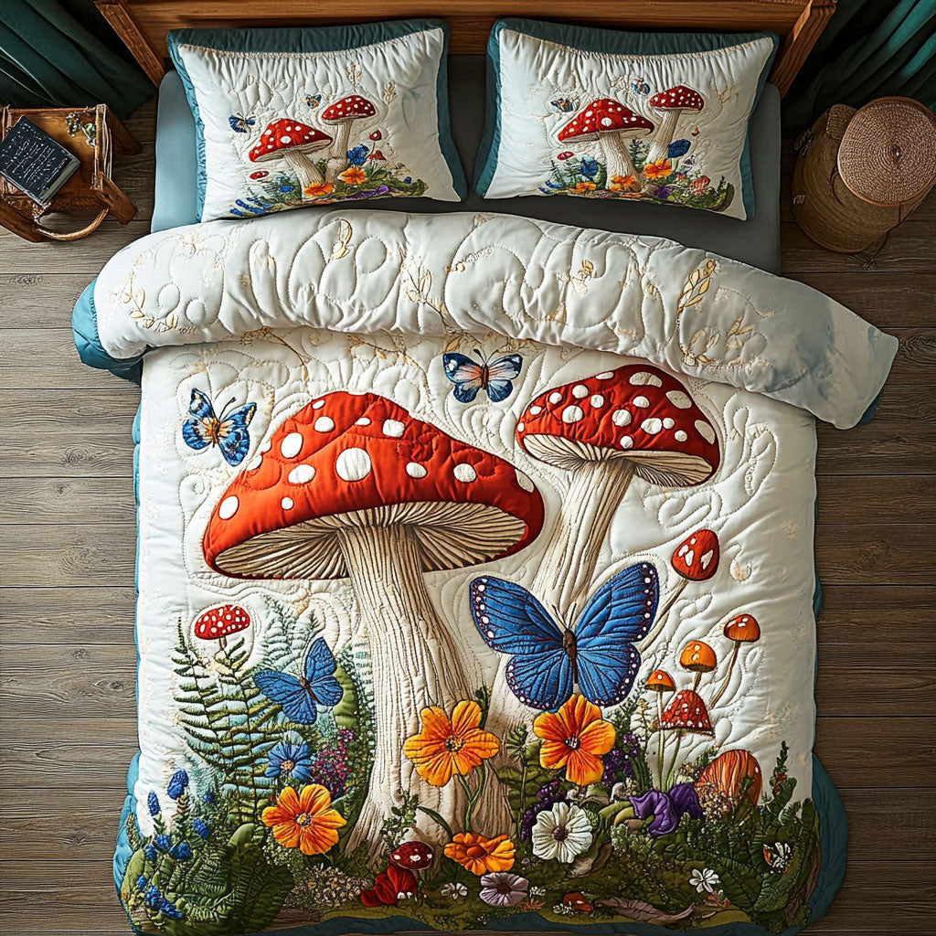 Butterfly In Mushroom WY0408019CL Duvet Cover Set