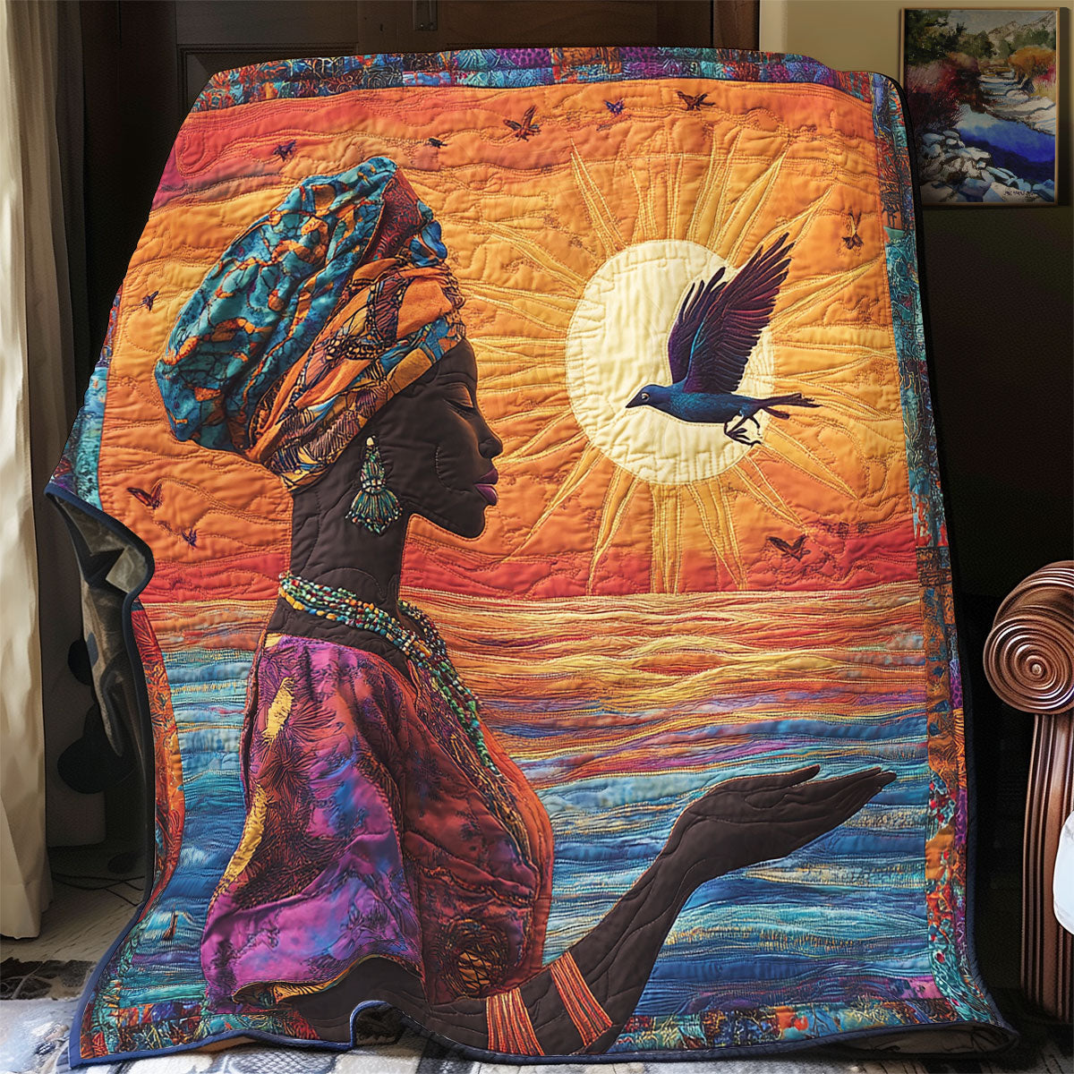Pretty African Woman WX0406046CL Quilt
