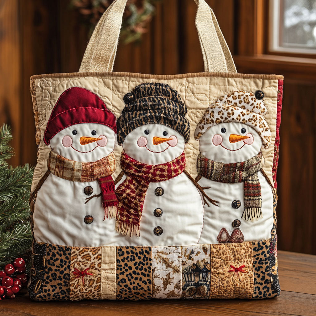Snowman Winter CW1411083CL Quilted Tote Bag