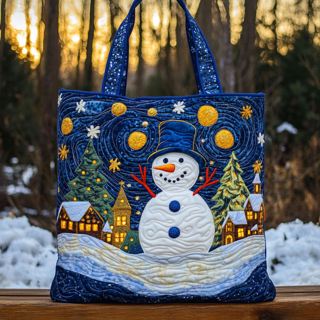 Snowlight Family Snowman WN0511085CL Quilted Tote Bag