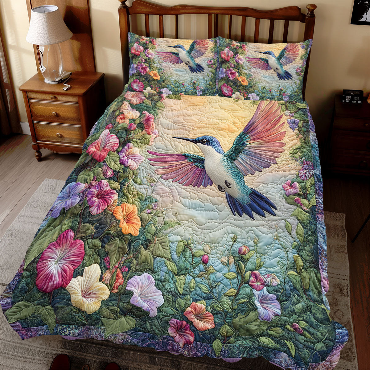 Hummingbird in Bloom WX1312086CL Duvet Cover Set