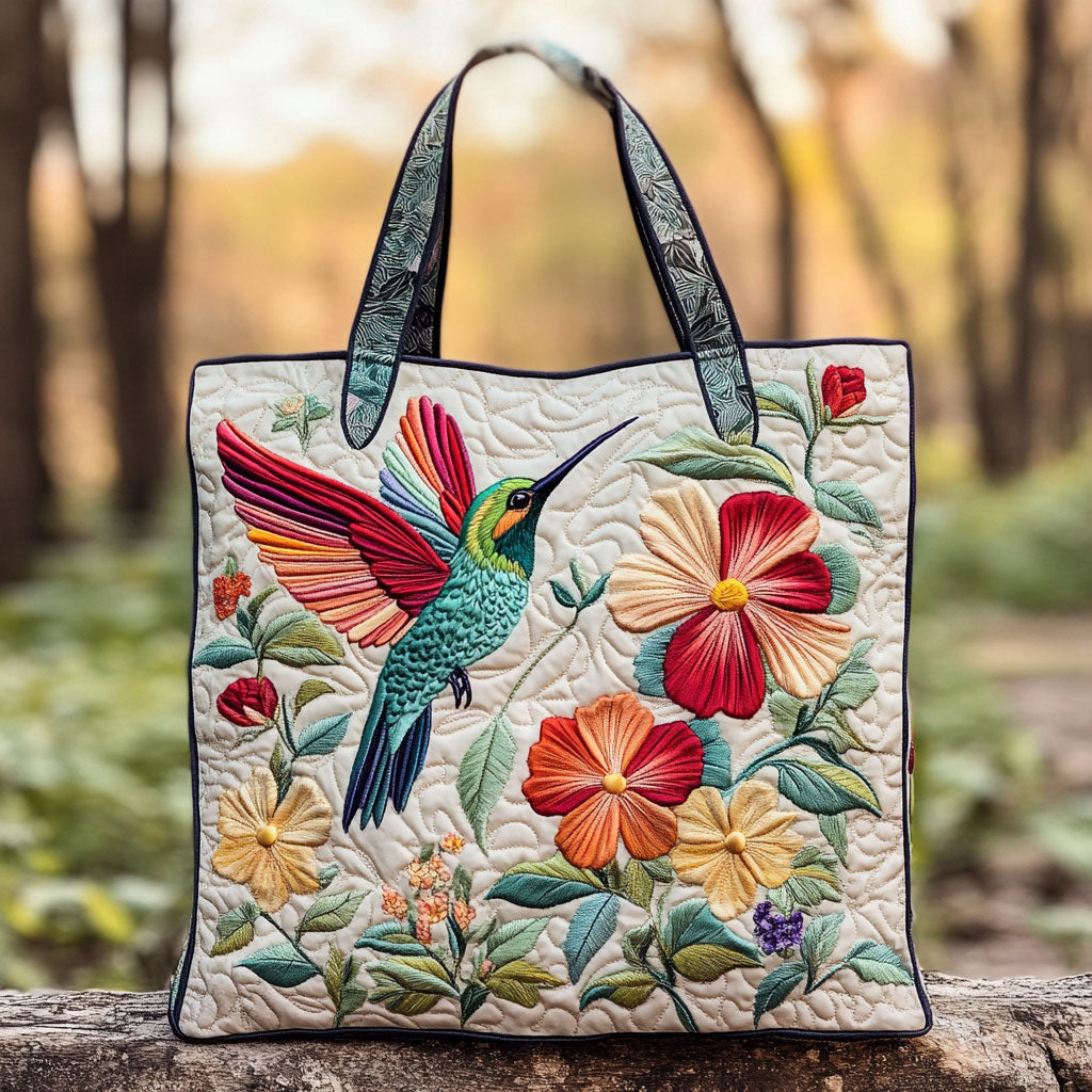 Forest Hummingbird WN2209033CL Quilted Tote Bag
