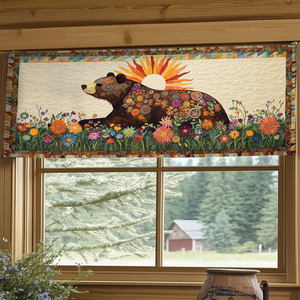 Floral Bear WY2504051CL Quilted Valance