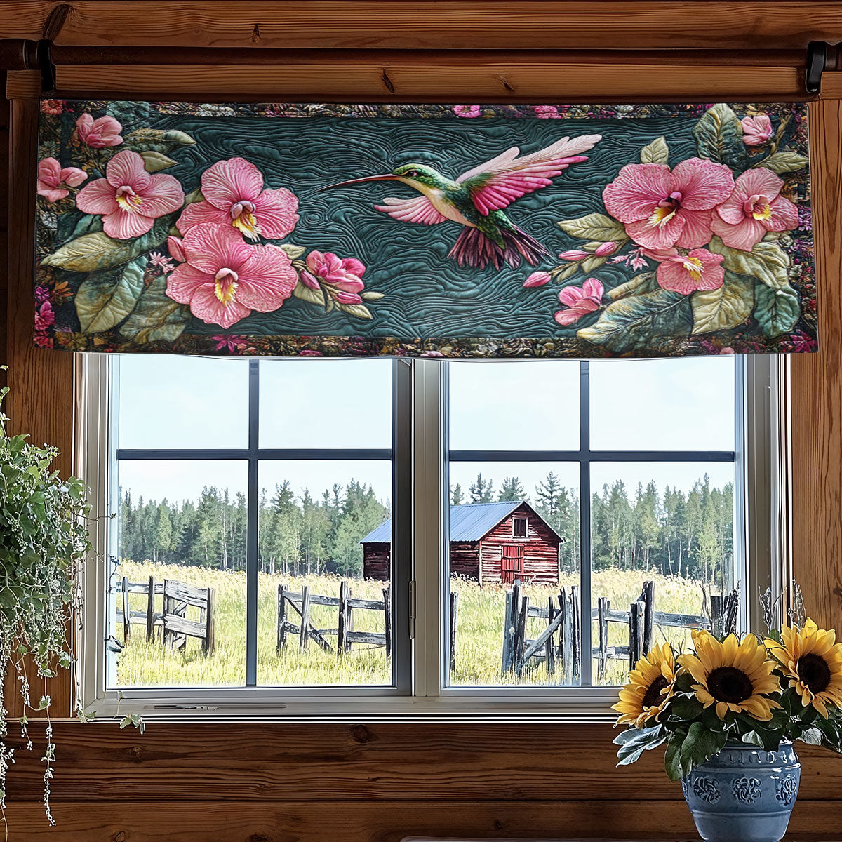 Hummingbird Orchid WN1706057CL Quilted Valance