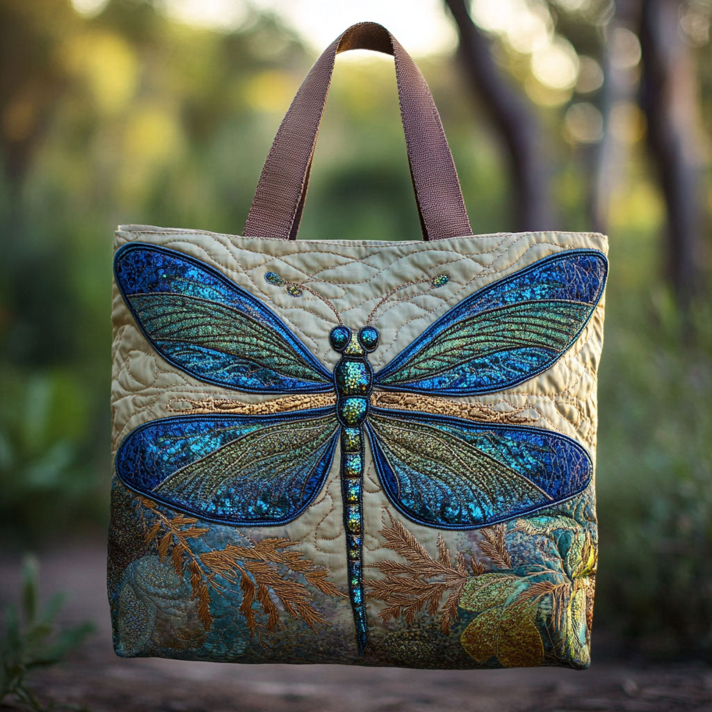 Emerald Dragonfly WN2209025CL Quilted Tote Bag
