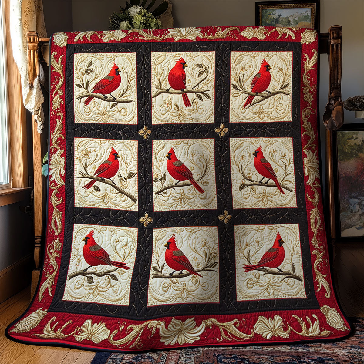 Cardinal In Forest WY1902061CL Quilt