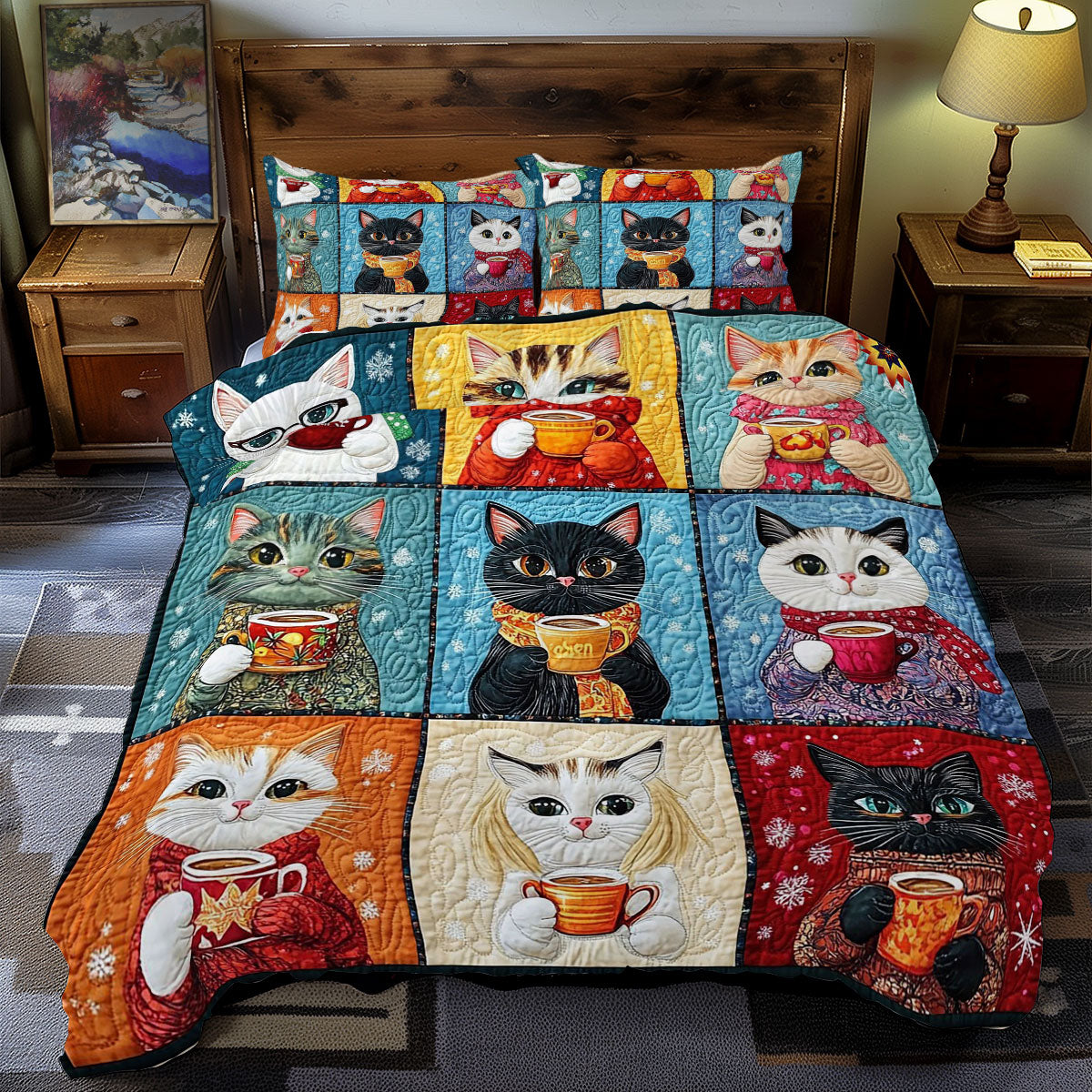 Teacup Cat WY1012083CL Duvet Cover Set