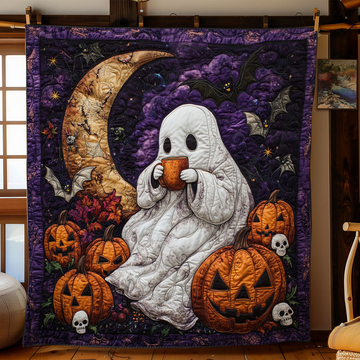 Pumpkin Ghost Play WN2507063CL Quilt