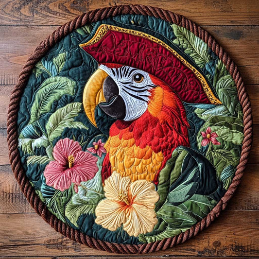 Pirate Parrot CQ2205003CL Quilted Round Mat