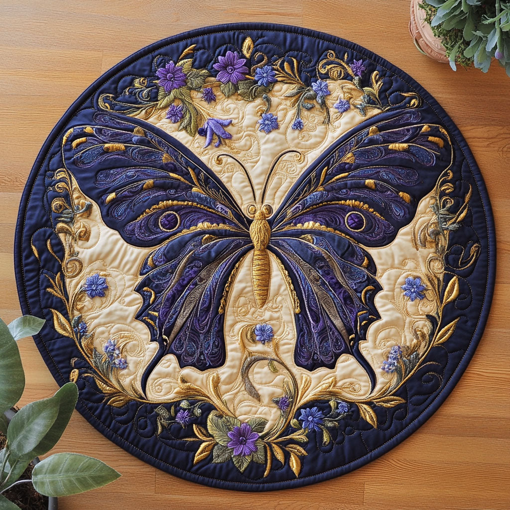 Magic Butterfly CW3006031CL Quilted Round Mat