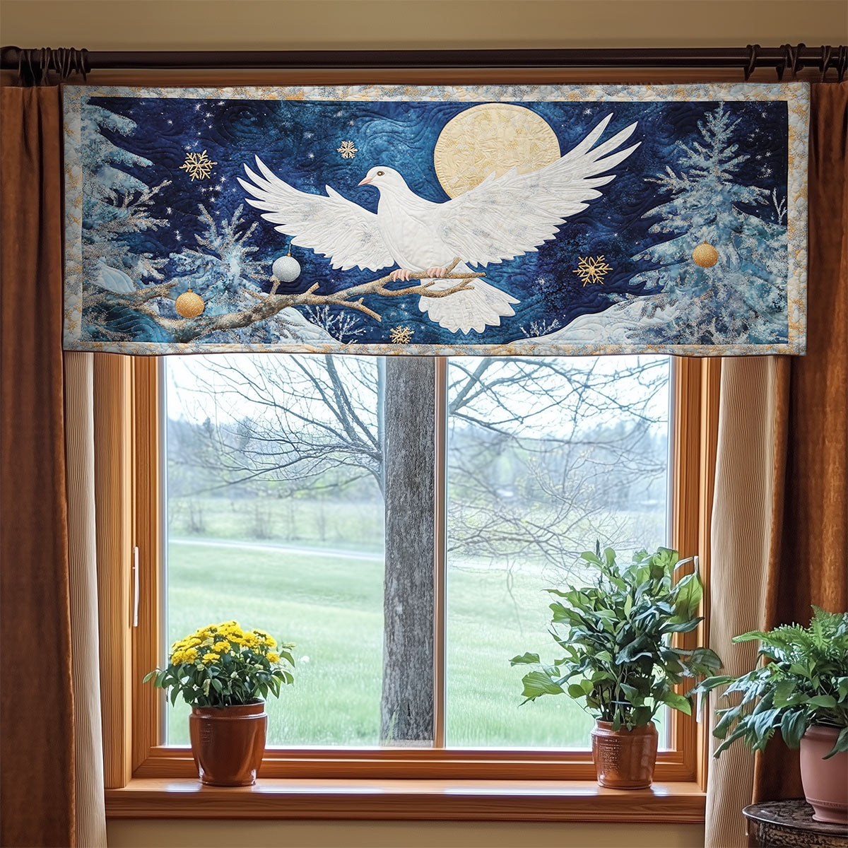 Snowy Peace WY1505046CL Quilted Valance