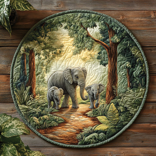 Elephant Forest CW1805035CL Quilted Round Mat