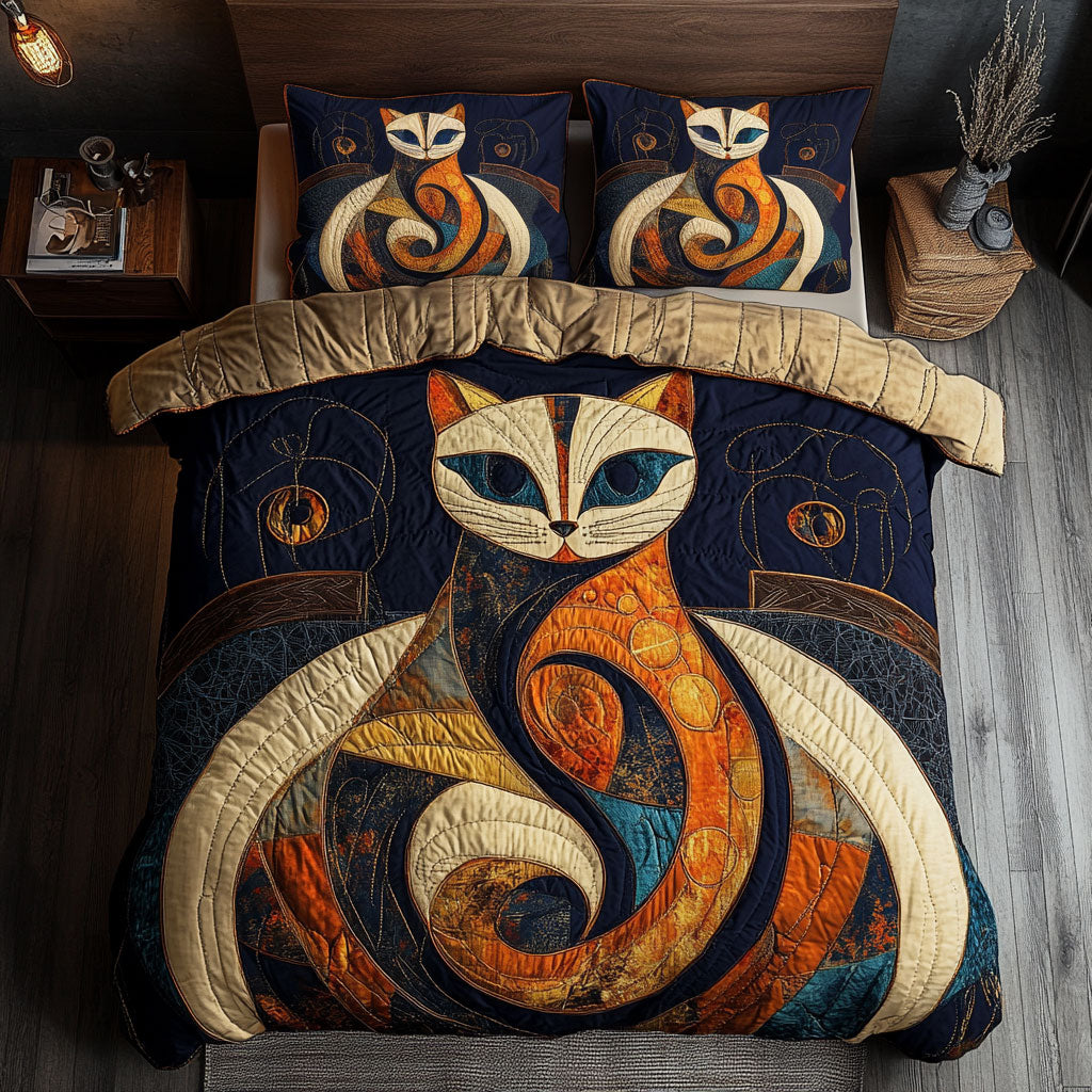 Abstract Geometric Cat WJ2003039CL Duvet Cover Set