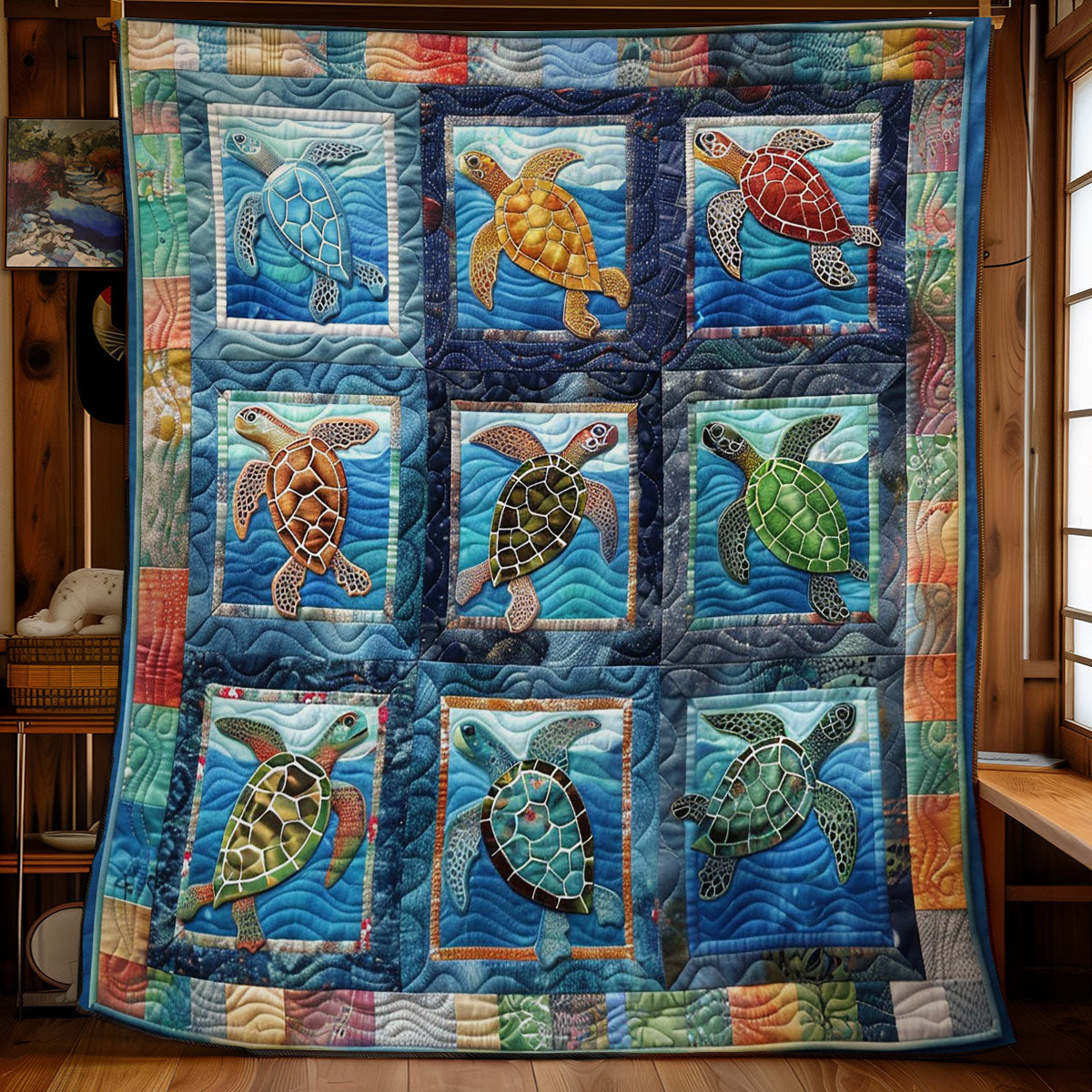 Colorful Turtle WY1001125CL Quilt