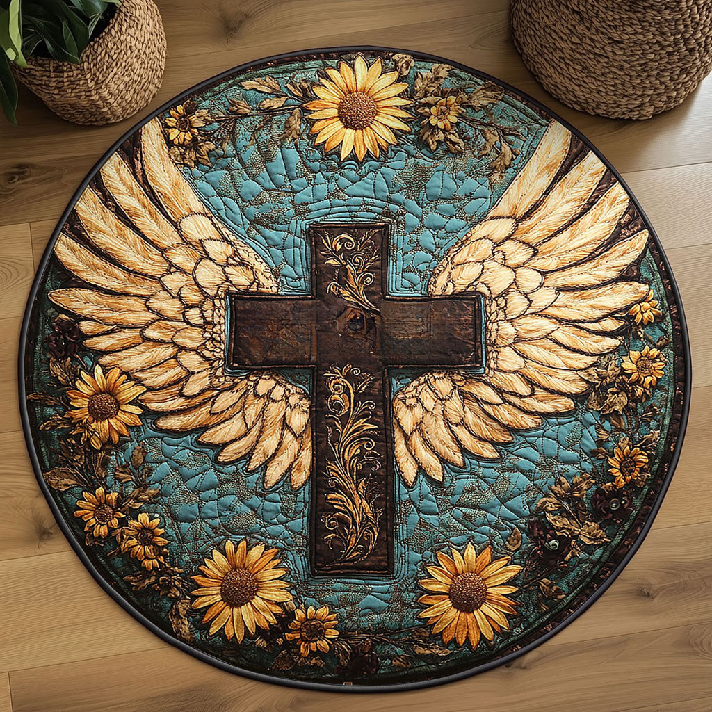 Evergreen Cross WN2108035CL Quilted Round Mat
