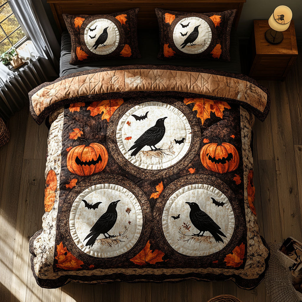 Falling Leaves And Ravens WY1508106CL Duvet Cover Set