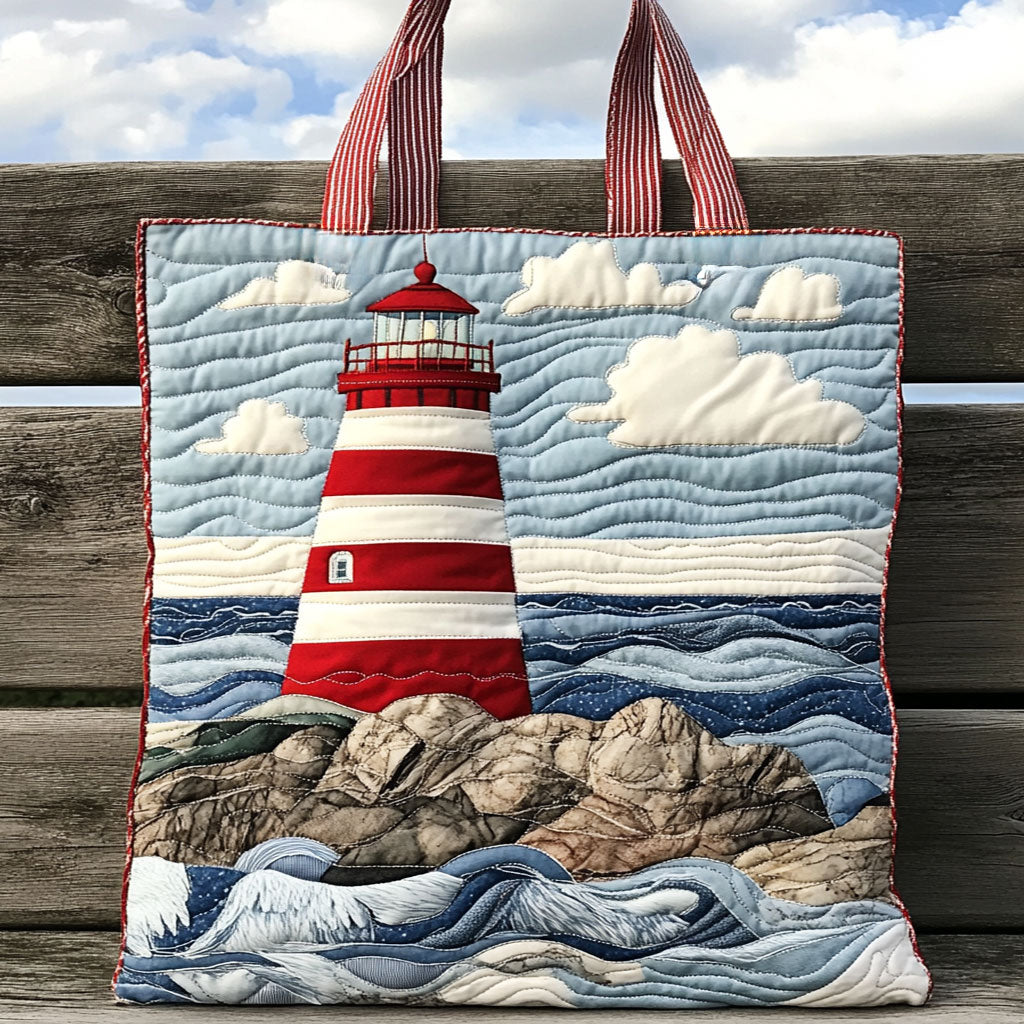 Guiding Lighthouse WN2309050CL Quilted Tote Bag