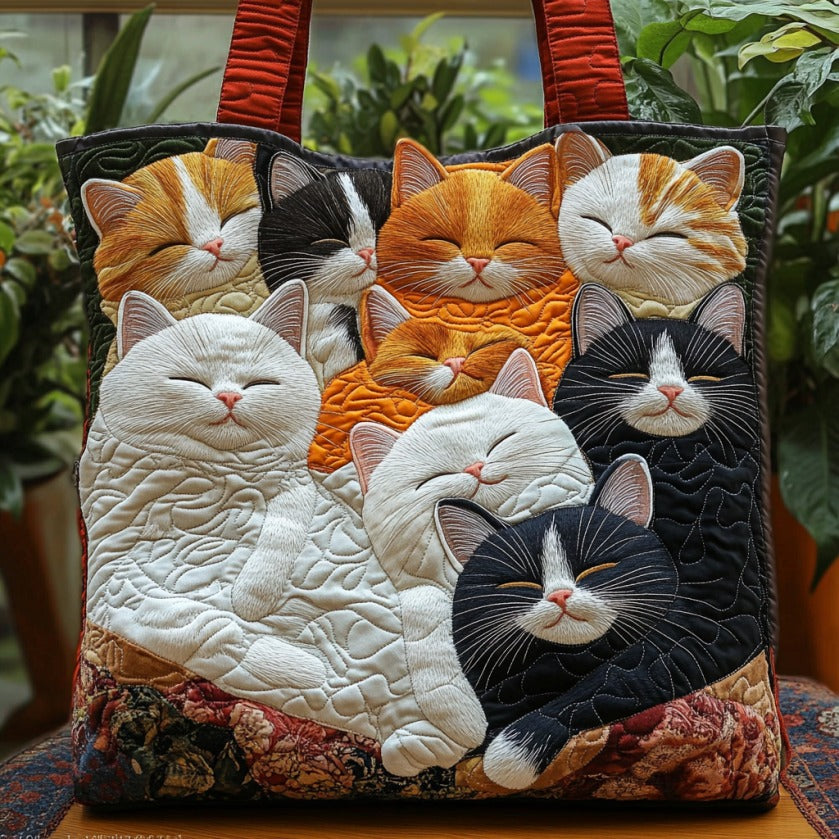 Nappy Kitty XR0210003CL Quilted Tote Bag
