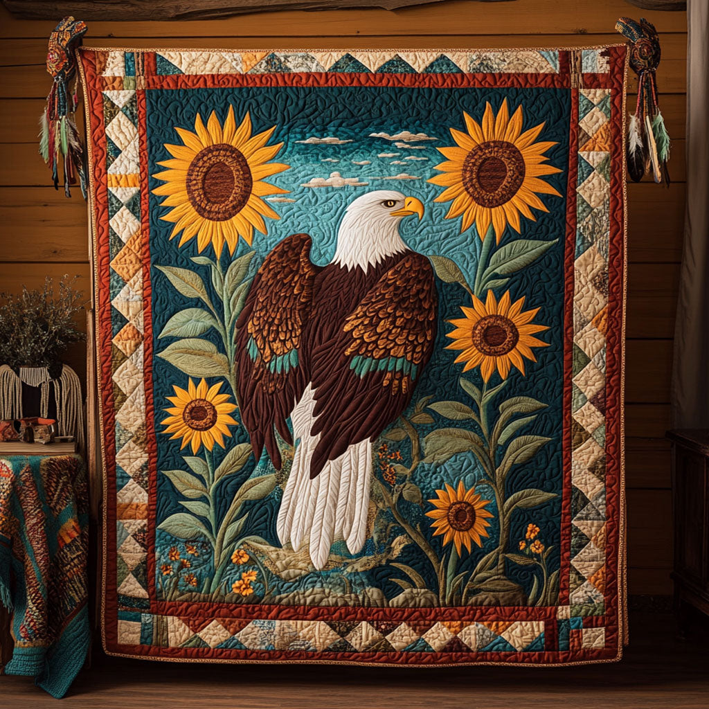 Native Eagle And Sunflower WY1507062CL Quilt