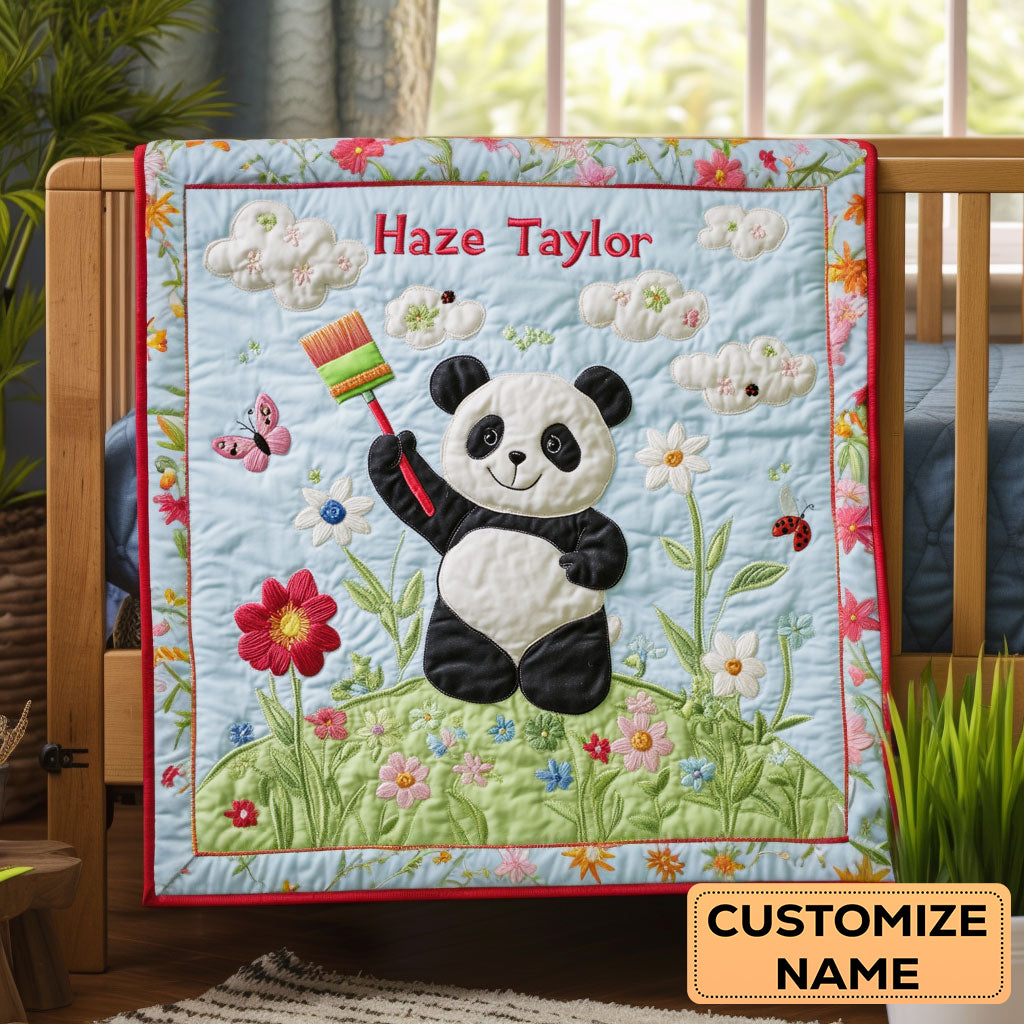 Panda Garden WN2107036CL Personalized Baby Quilt
