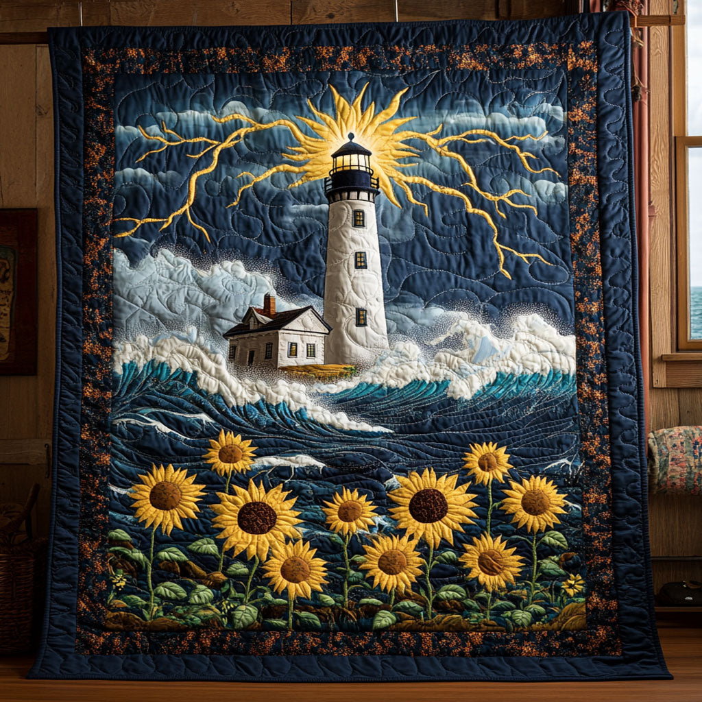 Stormy Lighthouse And Sunflower WY1507060CL Quilt