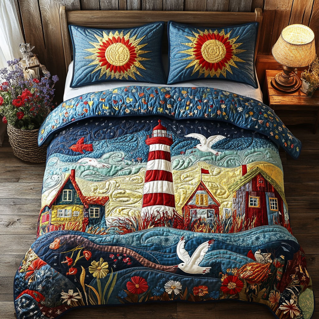 Sunlit Seaside Lighthouse WJ2103058CL Duvet Cover Set