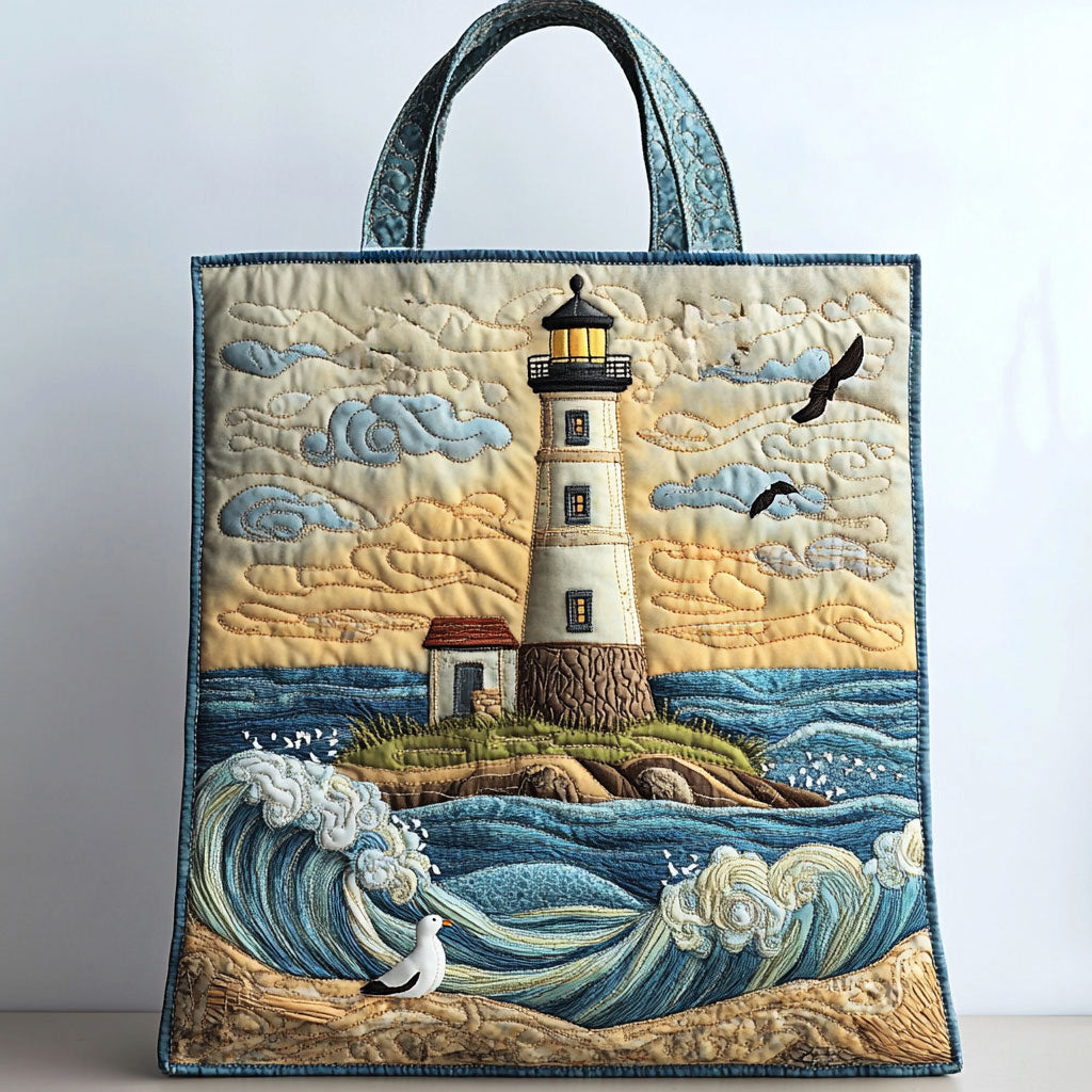 Twilight Lighthouse WN2309106CL Quilted Tote Bag