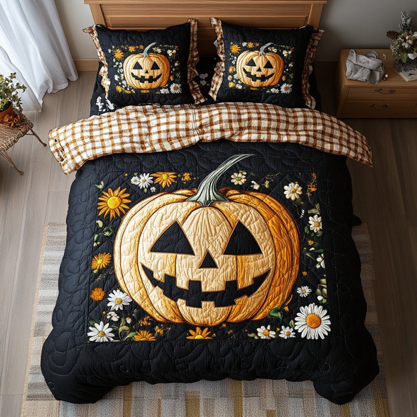 Ghostly Pumpkin And Daisies XR1509013CL Duvet Cover Set