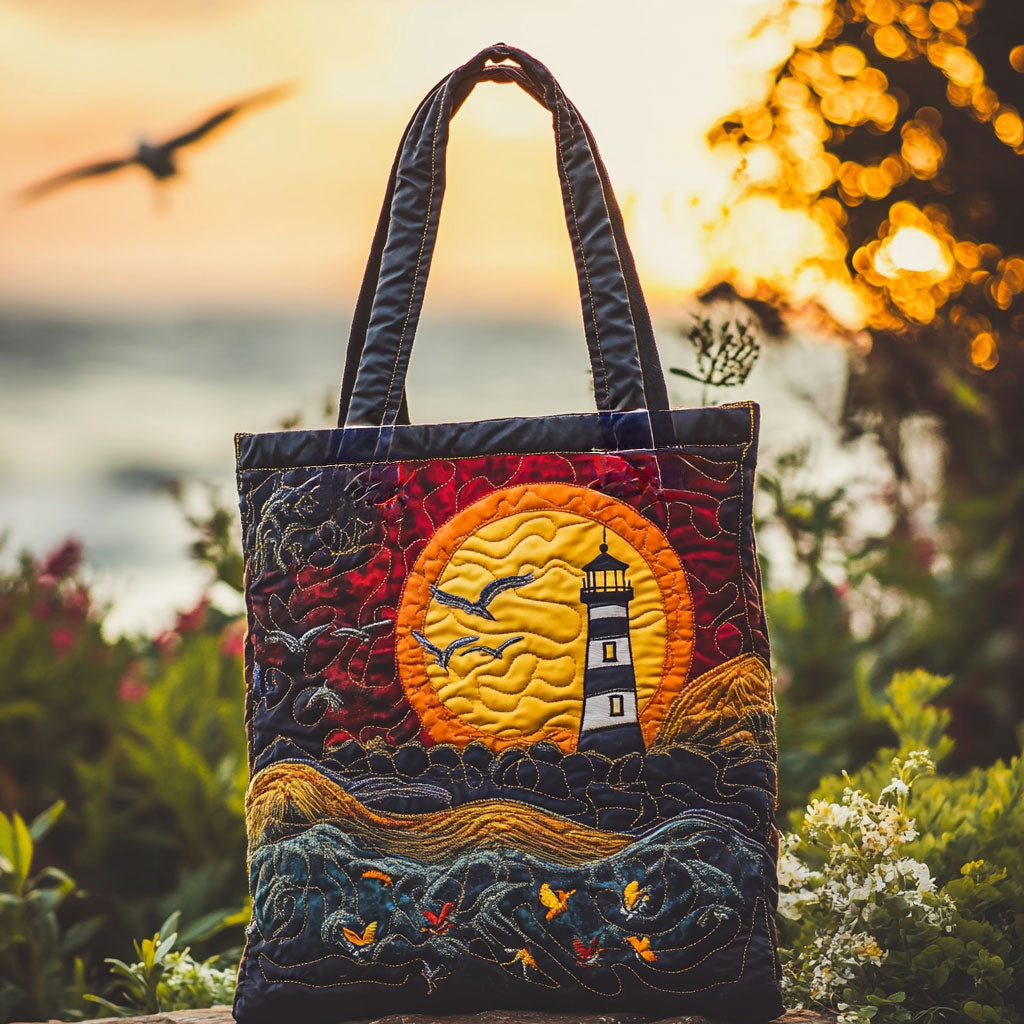 Wavecrest Lighthouse WN3009067CL Quilted Tote Bag
