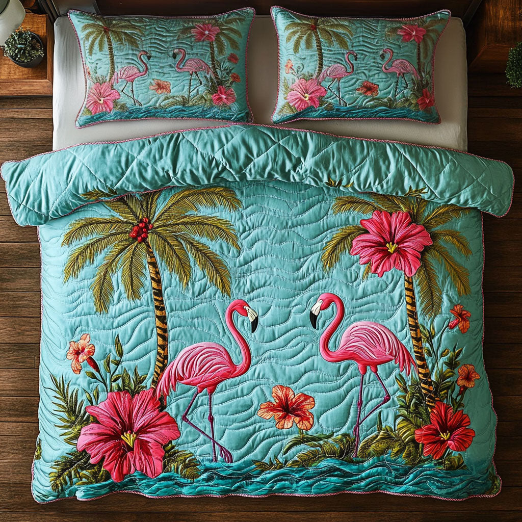 Tropical Flamingo Squad WY2006040CL Duvet Cover Set