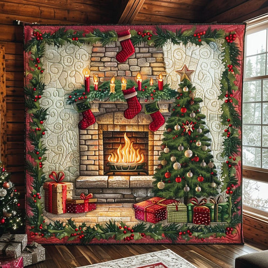Christmas Fireplace CW2510003CL Quilt