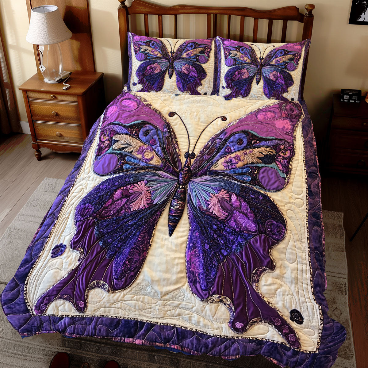 Purple Butterfly WX2111075CL Duvet Cover Set