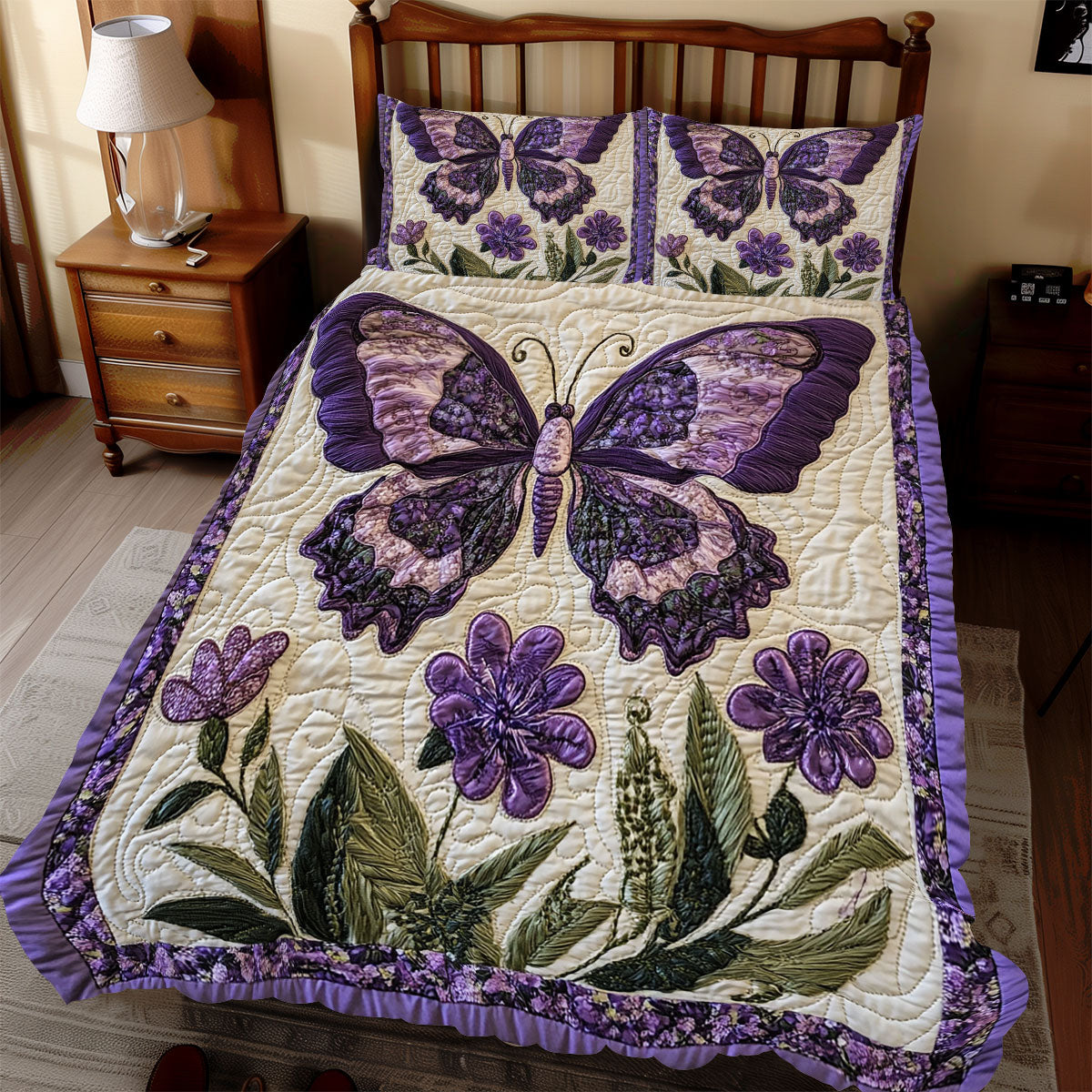 Purrple Butterfly WX2311083CL Duvet Cover Set
