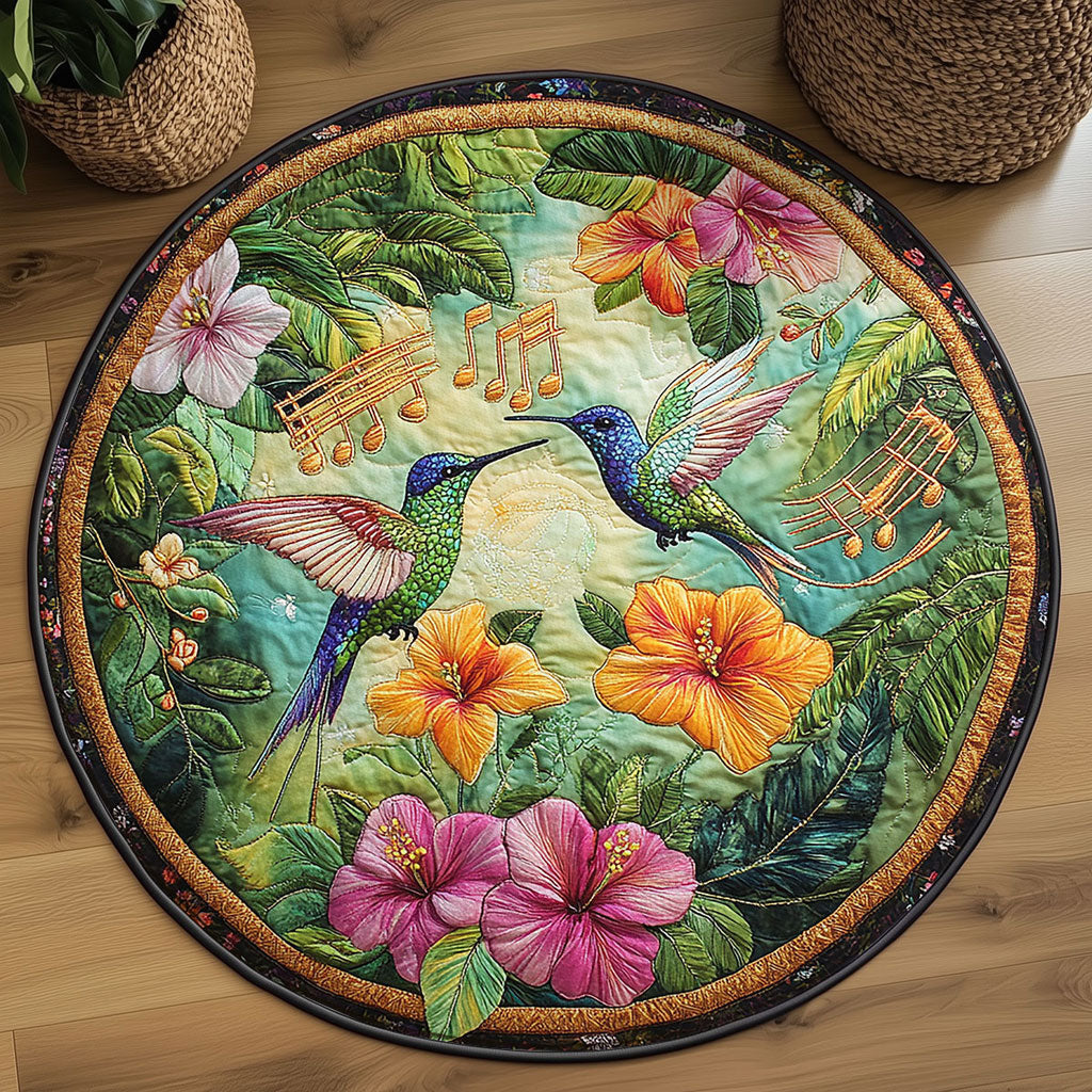 Melody Hummingbird WN2008034CL Quilted Round Mat
