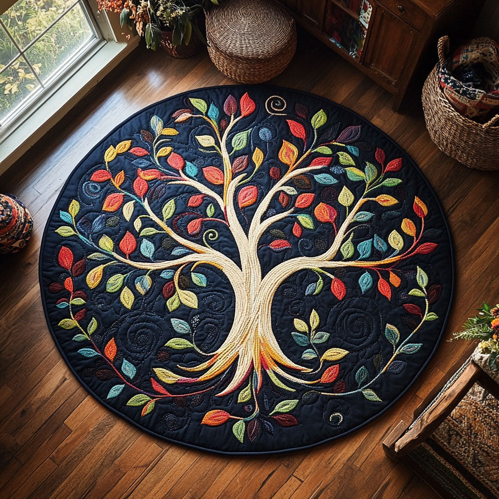 Colorful Tree WY1905022CL Quilted Round Mat