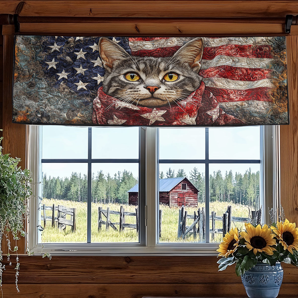 Cat Nation WN1006017CL Quilted Valance