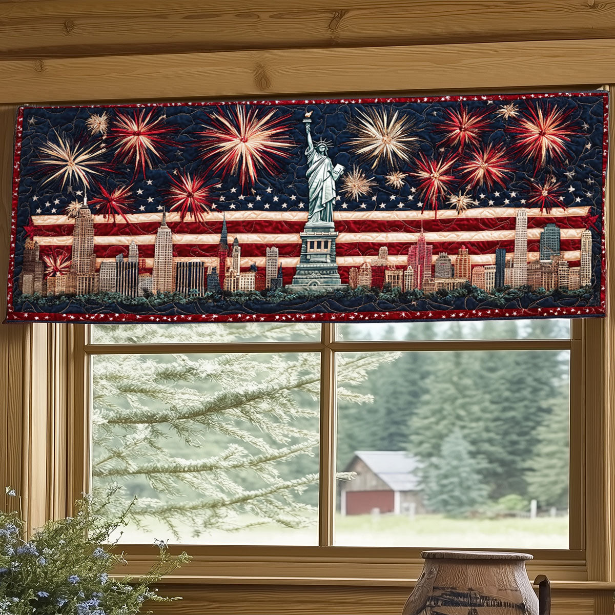 Stars Of Liberty WJ0906033CL Quilted Valance