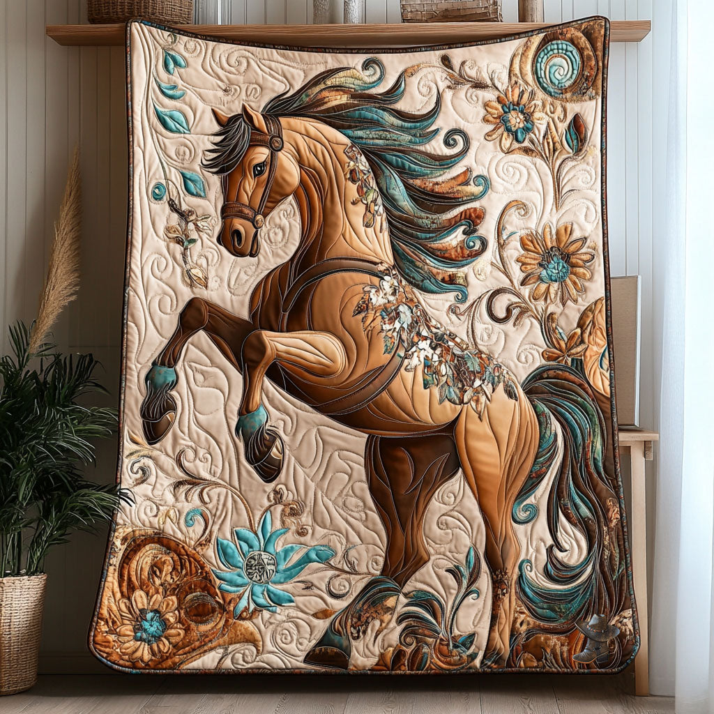 Horse Flower WT1610016CL Quilt