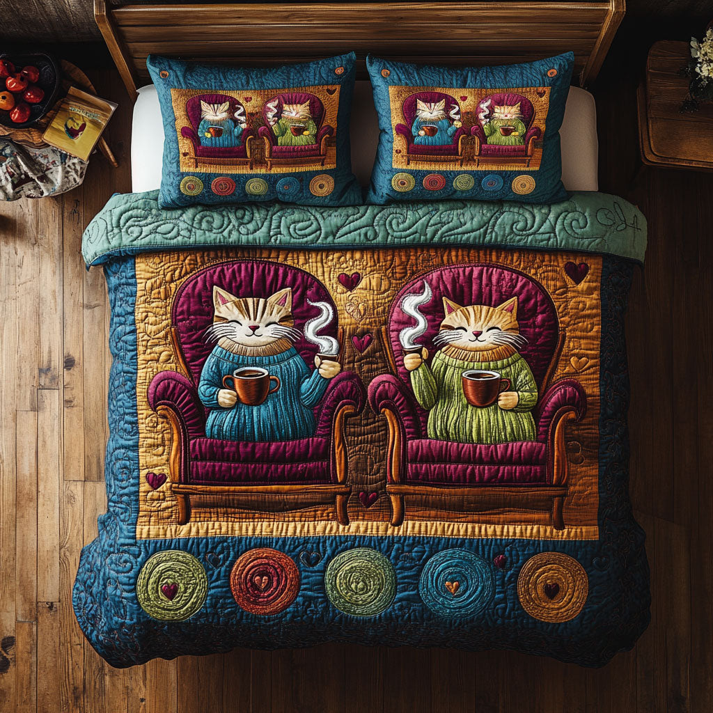 Friend Coffee Naughty Cats DH0410028CL Duvet Cover Set